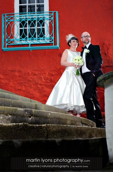 Real wedding in Portmeirion (sounds Welsh, looks Italian…)