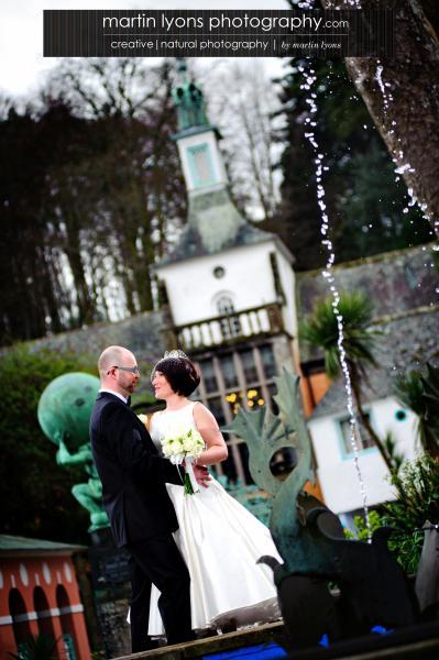 Real wedding in Portmeirion (sounds Welsh, looks Italian…)