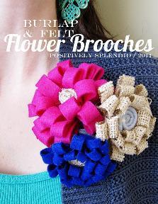 Burlap & Felt Flower Brooch Tutorial