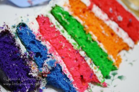 Slice of Rainbow Cake