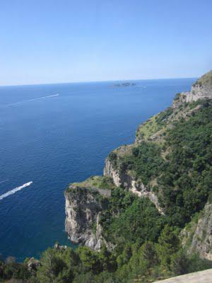 Turquoise ocean and vineyards on cliffs - the amazingly stunning Amalfi coast