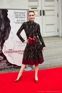 Evan Rachel Wood at the premiere of “The Conspirator”