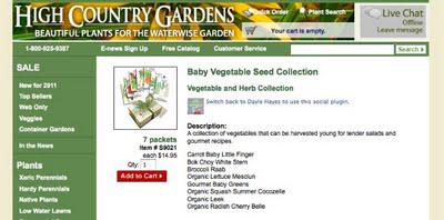 A Billion Acts of Green ... with Baby Veggies for Little Gardeners