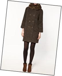 Zara Double Breasted Fur Coat