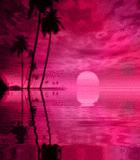 pink moon romantic evening graphic