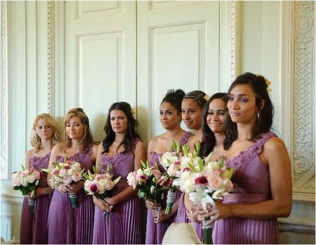 Bridesmaids watching wedding