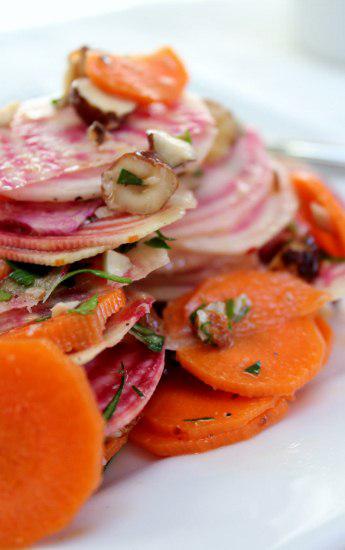 Food: Asian Striped Beet and Carrot Salad.