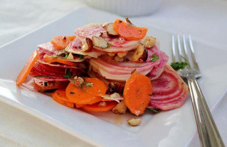 Food: Asian Striped Beet and Carrot Salad.