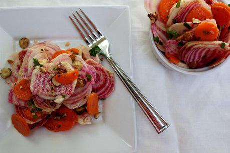 Food: Asian Striped Beet and Carrot Salad.