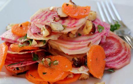 Food: Asian Striped Beet and Carrot Salad.