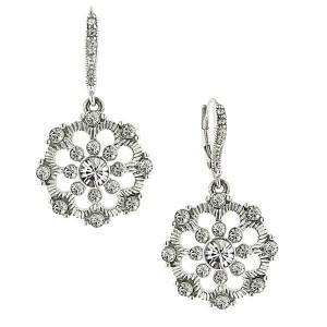 crystal snowflake earrings