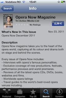 On the cover of Opera Now