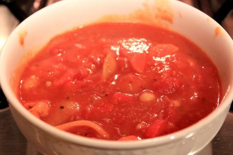 Spicy Tomato, Bean and Veggie Soup