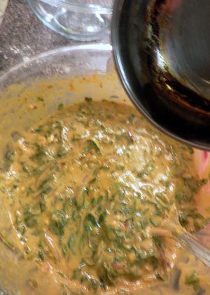 Spinach Pakoras - Hot oil to batter