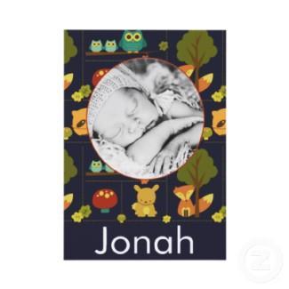 Baby photo birth announcement - boy invitation