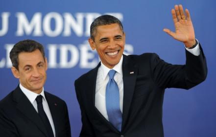 Nicolas Sarkozy and Barack Obama during the G20 in Cannes in November 2011