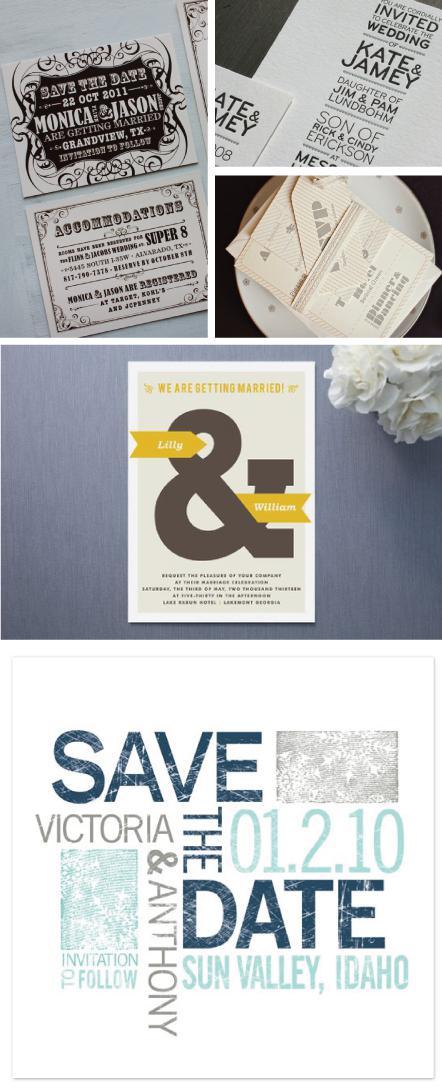 2012 Wedding Paper Trend Watch #3: Font Design