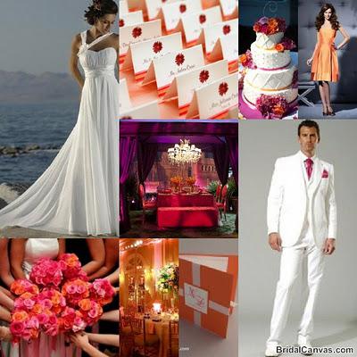 Wedding Inspiration Board in Tangerine Tango