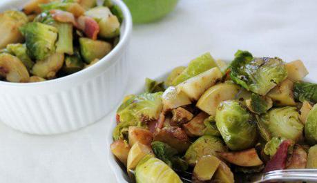 Food: Roasted Brussels Sprouts, apples…and bacon.