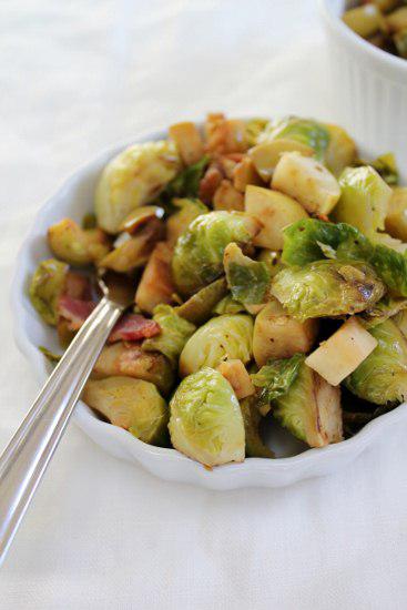 Food: Roasted Brussels Sprouts, apples…and bacon.