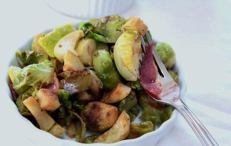 Food: Roasted Brussels Sprouts, apples…and bacon.