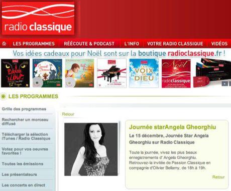 15 dec - Journee star Angela Gheorghiu @Radio Classique,