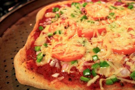 Green Pepper and Onion Pizza