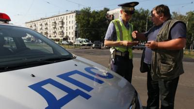 Traffic policeman stops driver