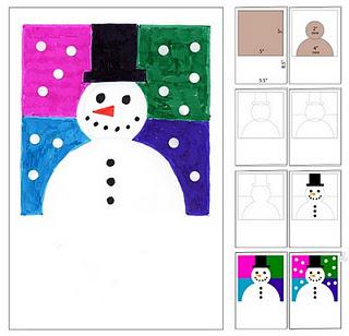 Abstract Snowman Card