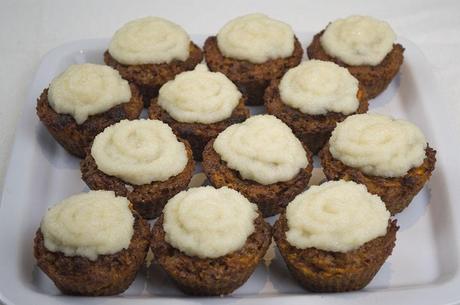 Carrot Cupcakes with Macadamia Nut Lemon Cream Frosting
