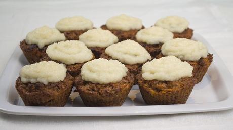 Carrot Cupcakes with Macadamia Nut Lemon Cream Frosting