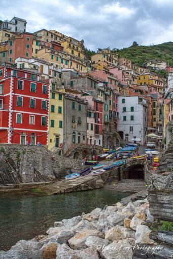 Riomaggiore, Cinque Terre, Italy, village, seaside, coloured houses, boats, travel photography