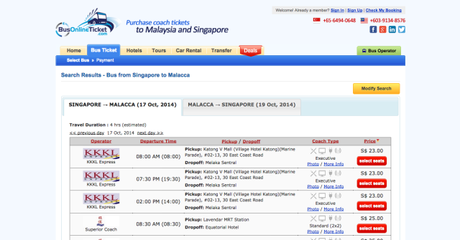Online Booking of bus from Singapore to Malacca   BusOnlineTicket.com