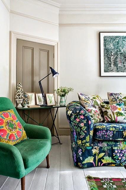 Bright hues for living room