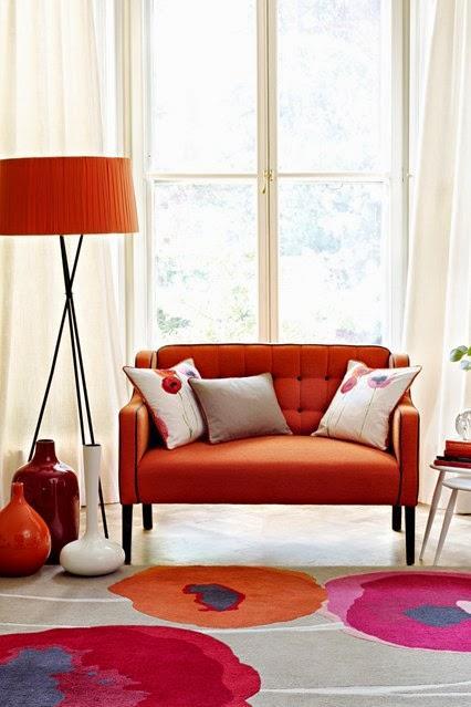 Bright red modern sofa