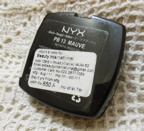 NYX Powder Blush Mauve (PB13) : Review, Swatch, FOTD