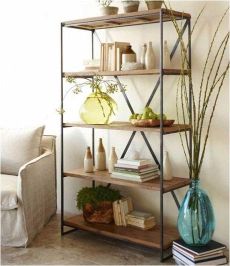 Maybe use the metal shelving in the sunroom instead of the basement- use a dark, powdered finish and have nice wood shelves cut to fit. #makeitwork