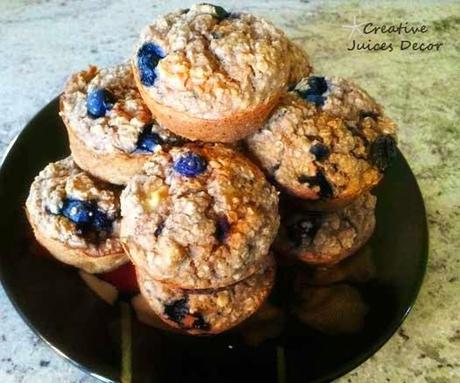 healthy banana blueberry protein muffins