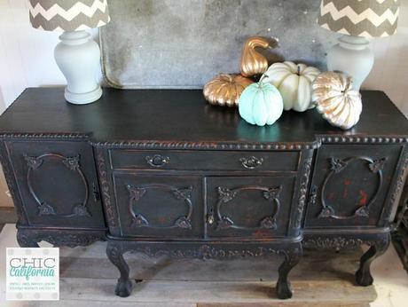 Black buffet in lantern