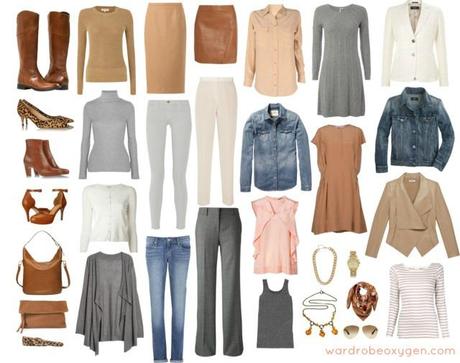 light neutrals fall winter capsule wardrobe collection closet