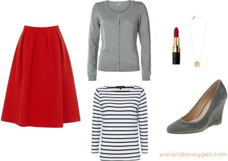 how to style wedge shoes with a skirt