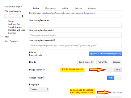 Image: How to setup Google Custom Search Engine step 4