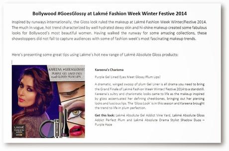 Bollywood #GoesGlossy at Lakme Fashion Week Winter Festive 2014