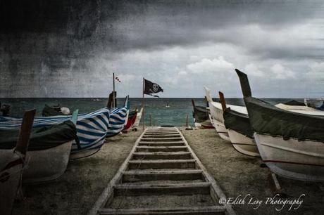 Monterosso, Cinque Terre, Italy, boats, beach, pirate, fine art photography, travel photography