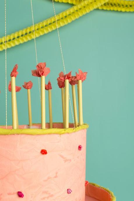 DIY Birthday cake chandelier