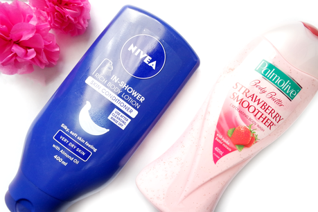 bath and body, nivea, in shower, body conditioner, people for plants, body cream, gingko, coconut, shea, bathox dry skin, shower gel, palmolive, body butter, strawberry smoother twoplicates, blogger, review, edit, 