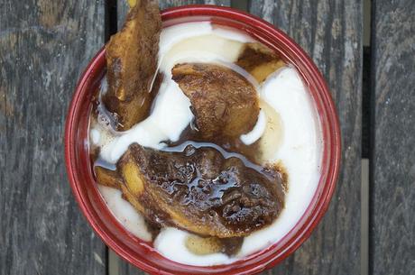 Roasted Spiced Pears with Dates and Provamel Natural Soya Yogurt