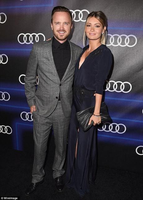 aaron Paul and wife Lauren Parsekia at Audi pre emmy party womens fashion mens fashion celebrity fashion 