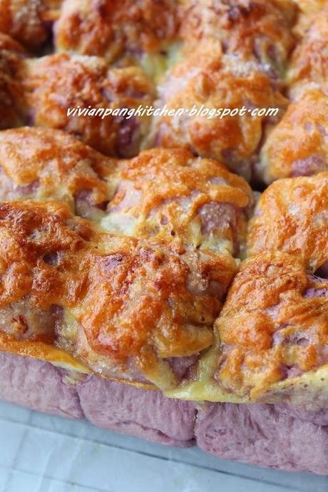 Sweet Potato Bun with Cheese Topping/ Straight Dough Method