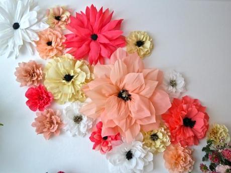 Paper flower wall